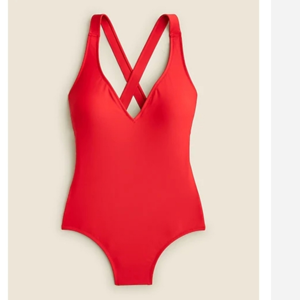 J. Crew High Support Cross Back One Piece Swimsuit